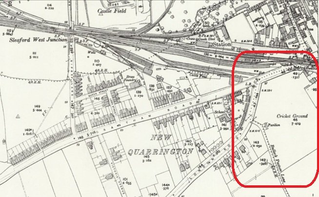 Sleaford - Cricket Ground : Map credit National Library of Scotland